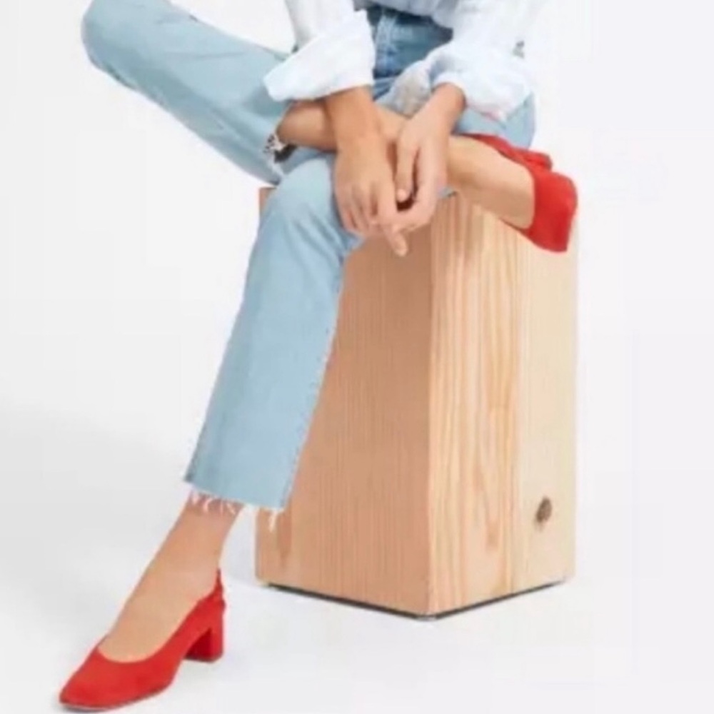 Everlane Day heel red suede chuncky heel 7.5